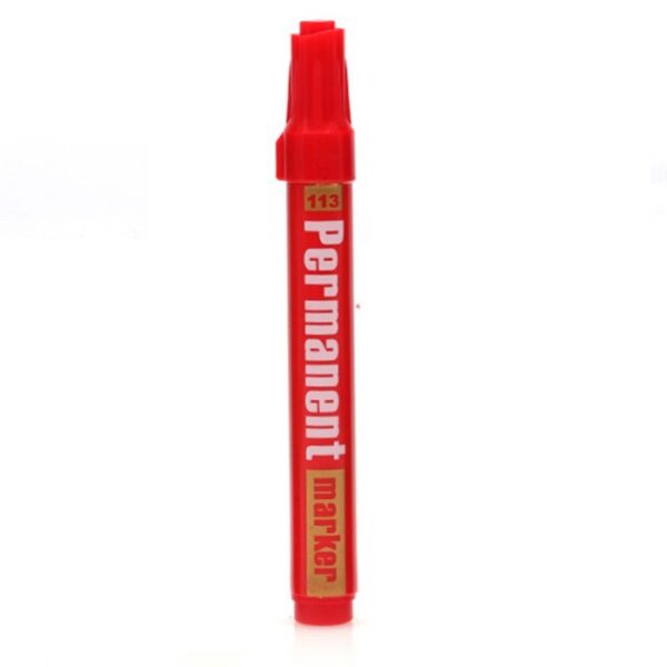 Marqueur Permanent Rouge GIXIN G113 - Pointe biseautée 5mm - Pour métal, plastique, verre et bois - Séchage rapide - Faible odeur