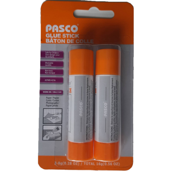 Lot de 2 bâtons de colle sans solvant inodore de 8g - Marque PASCO