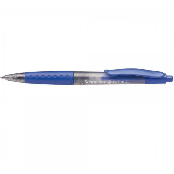 Stylo Gel à bille rétractable Gelion 1 - bleu (0,4mm) avec grip caoutchouté et cartouche rechargeable