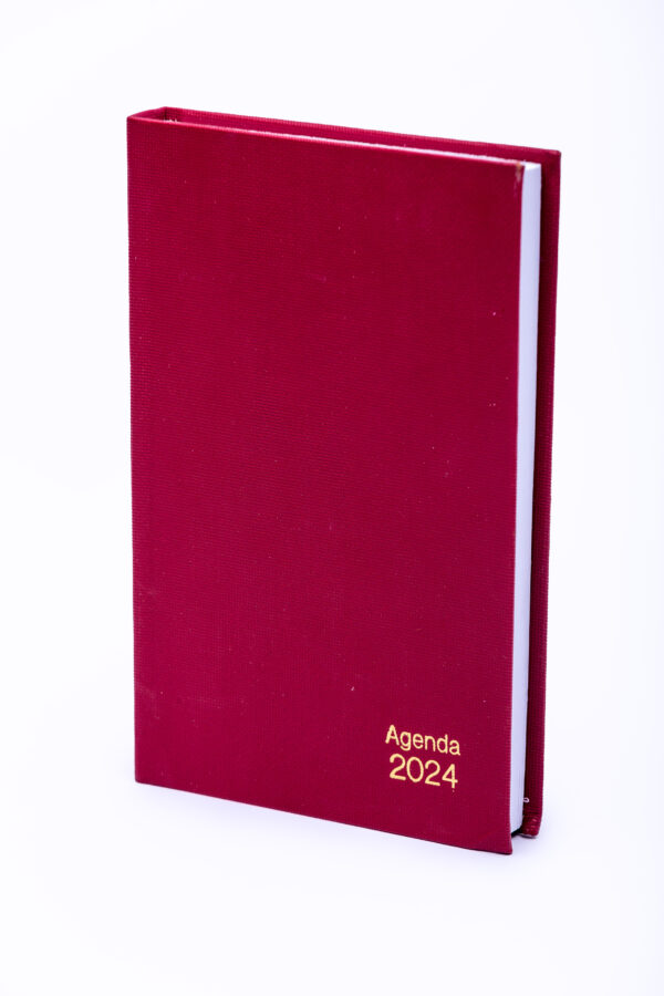 Agenda rigide 2024 en carton - Formats 14 x 20,5 cm - Choix de couleurs - Papeterie de bureau