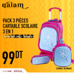 Pack 3 Pieces Cartable scolaire d'école primaire pour Fille 2ème jusqu’au 6ème