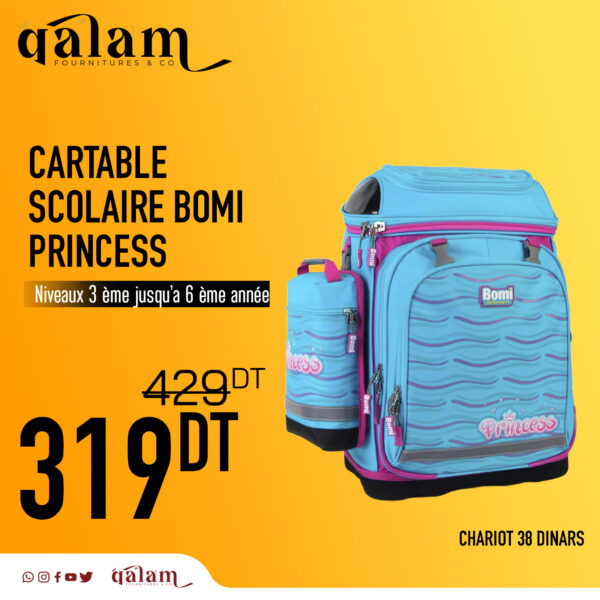 Cartable scolaire Bomi PRINCESS d'école primaire pour Fille 3ème jusqu’au 6ème