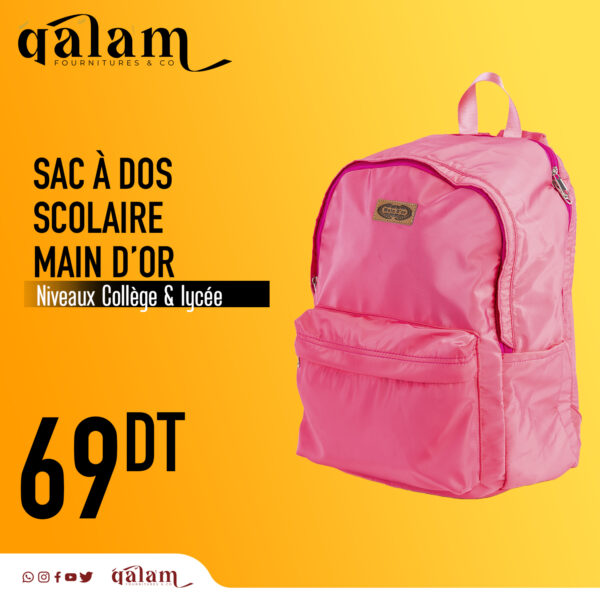 Sac à Dos Scolaire - Niveaux Collège & Lycée Disponible en 4 Couleurs