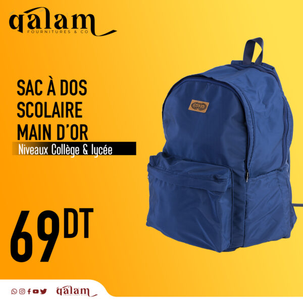 Sac à Dos Scolaire - Niveaux Collège & Lycée Disponible en 4 Couleurs