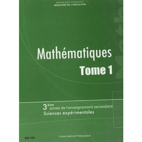 livre de mathématiques T1 (sc.exp) 3eme année secondaire