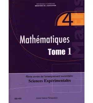 livre de mathématiques T1 (sc.exp) 4eme année secondaire