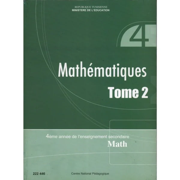 livre de mathématiques T2 (maths) 4eme année secondaire