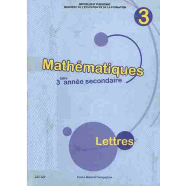 livre de mathématiques (lettres) 3eme année secondaire