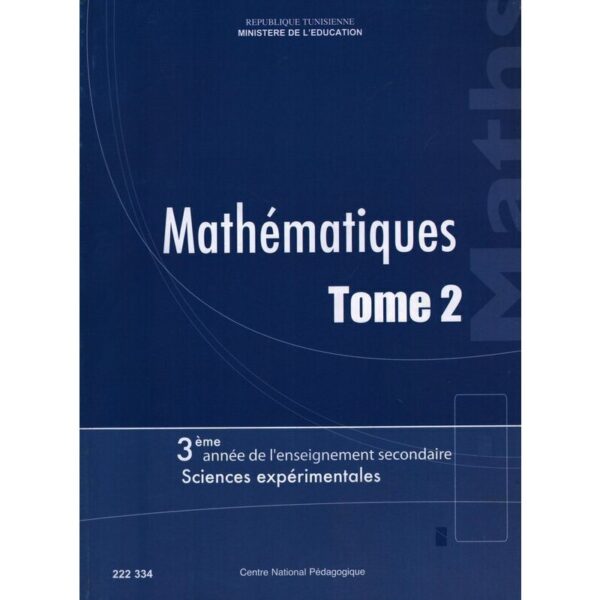 livre de mathématiques T2 (maths) 3eme année secondaire