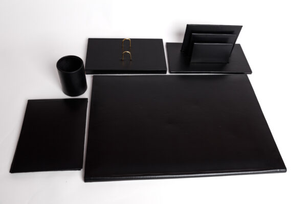 Pack Garniture de bureau : Ensemble De Bureau En Simili cuir 5 Pièces – Couleur Noir