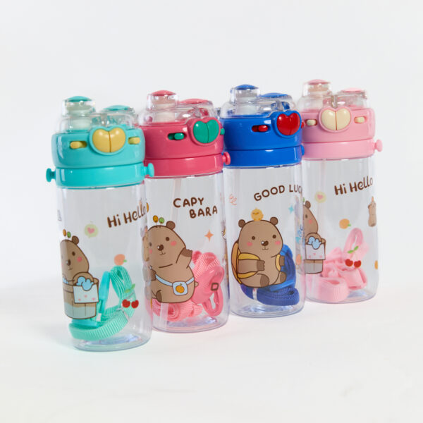 Bouteille d'eau pour Enfant : Gourde Anti-Fuite en Rose , Vert et Bleu