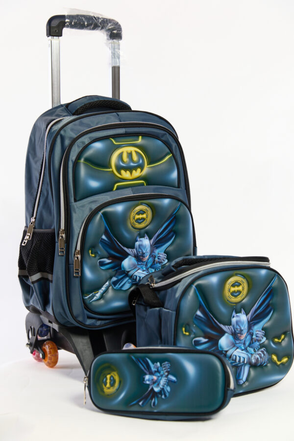 Pack 3 Pieces Cartable scolaire d'école primaire Batman pour Garçon 3ème jusqu’au 6ème