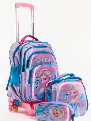 Pack 3 Pièces Cartable scolaire d'école primaire pour Fille 3ème jusqu’au 6ème