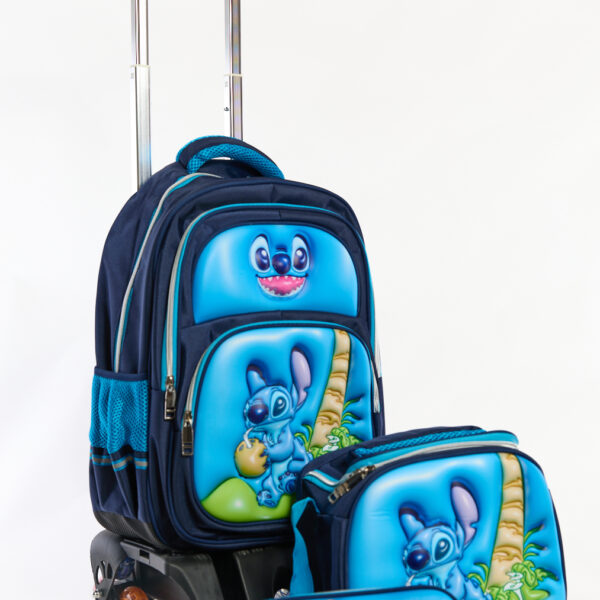 Pack 3 Pièces Cartable scolaire d'école primaire pour Garçon Stitch 3ème jusqu’au 6ème
