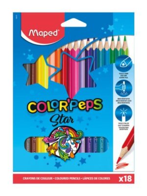 Pack de 18 Crayons couleurs MAPED 18/18