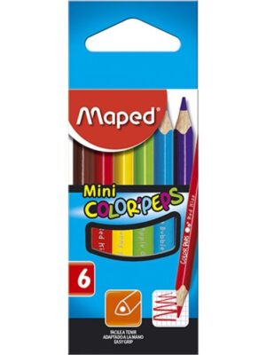 CRAYONS COULEURS MINI DE 06 COULEURS "MAPED"
