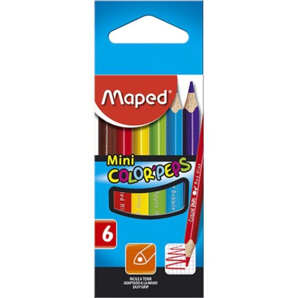 CRAYONS COULEURS MINI DE 06 COULEURS "MAPED"