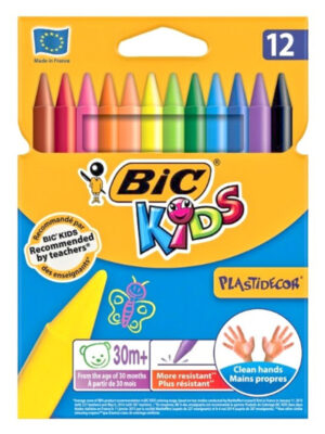 Pack De 12 Crayons Pastel Bic Plastidecor Kids