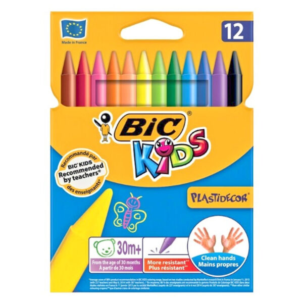 Pack De 12 Crayons Pastel Bic Plastidecor Kids