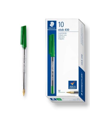 PAQUET DE 10 STYLOS A BILLE STAEDTLER VERT