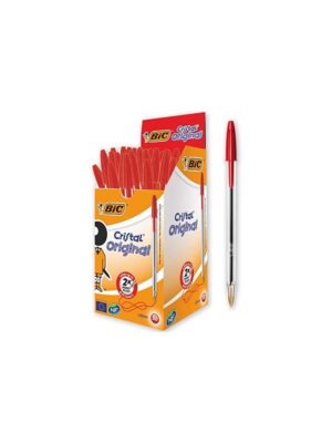 PAQUET DE 50 STYLOS A BILLE CRISTAL ORIGINAL BIC Rouge