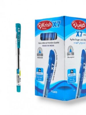 PAQUET DE 50 STYLOS A BILLE KRISH BLEU CIEL