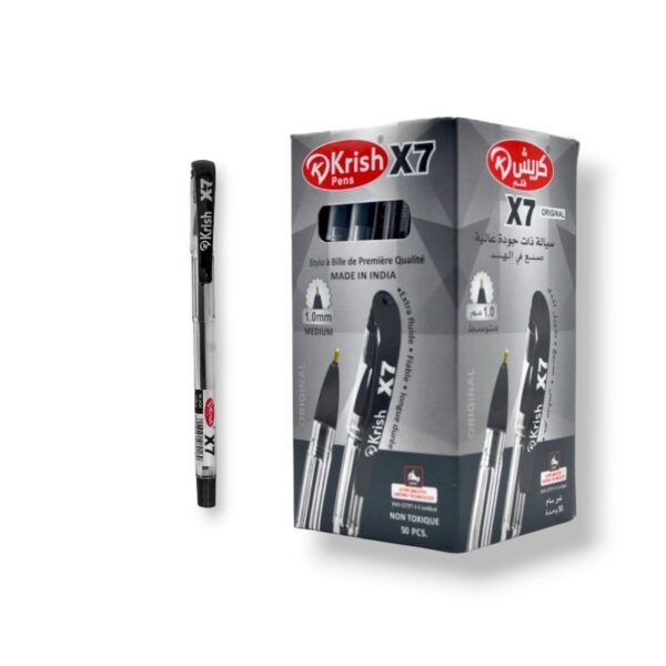 PAQUET DE 50 STYLOS A BILLE KRISH NOIR