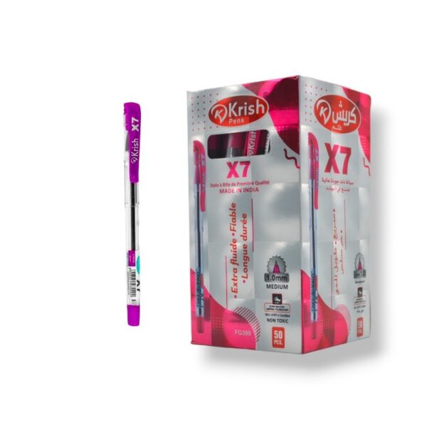 PAQUET DE 50 STYLOS A BILLE KRISH ROSE