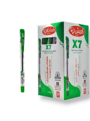 PAQUET DE 50 STYLOS A BILLE KRISH VERT