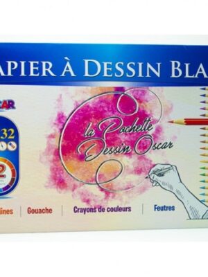 POCHETTE DE 12 PAPIER DESSIN 24x32 BLANC