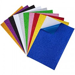 Pochette papier mousse autocollant Glitter multi couleurs A4