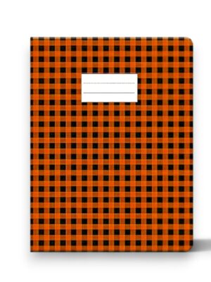 Protège cahier à carreaux vichy Orangé 17*22 cm pour une rentrée discount