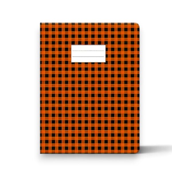 Protège cahier à carreaux vichy Orangé 17*22 cm pour une rentrée discount